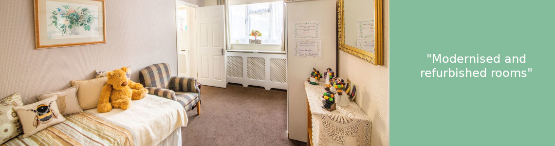 Modernised bedroom at care home